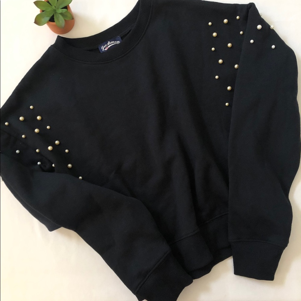 Freshman 1996 black pearl accents sweatshirt